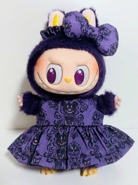 Disney Mickey Wall Paper Print Haunted Mansion Dress and Bow Labubu Outfit